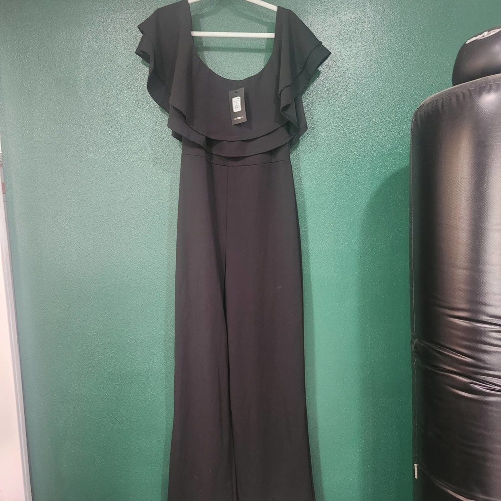 Black ruffle jumpsuit